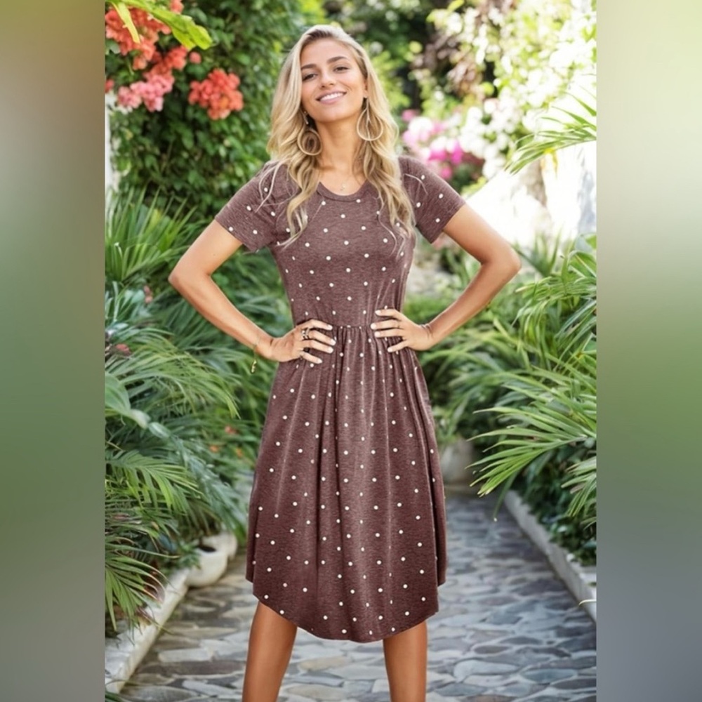 Polka Dot Short Sleeve Dress